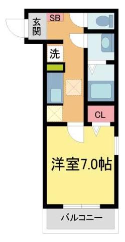 メゾン F(1K/1階)の間取り写真