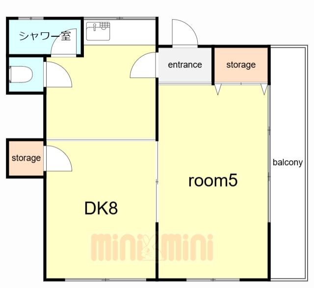 スマイルマンション(1DK/3階)の間取り写真
