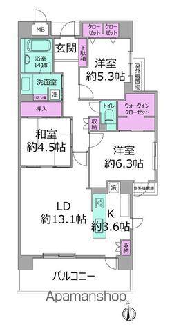 インペリアル鳳(3LDK/2階)の間取り写真