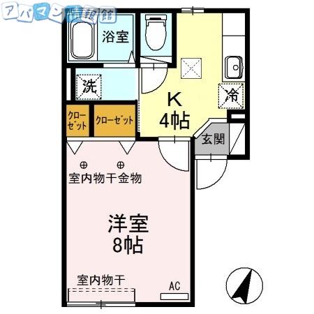 プリムローズ前田(1K/1階)の間取り写真