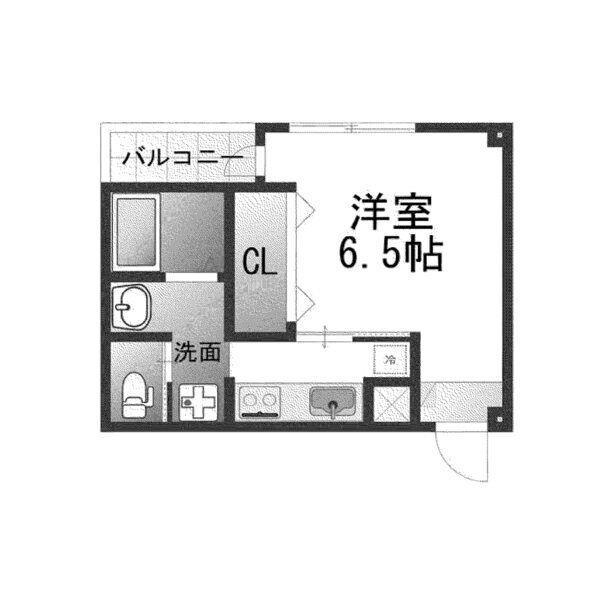 ラ・メール諏訪森(1K/3階)の間取り写真