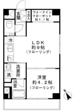セレーノ(1LDK/8階)の間取り写真