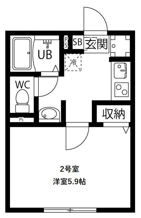 BLACK DIA 南越谷(1K/3階)の間取り写真