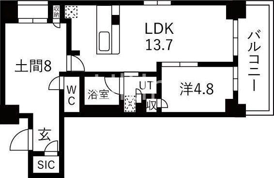 SOHO烏丸(1SLDK/5階)の間取り写真
