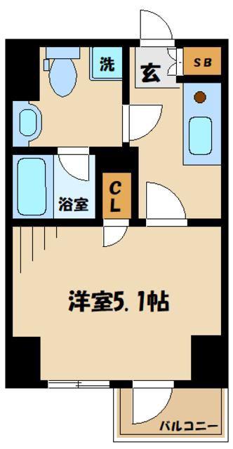 ステージグランデ府中東(1K/3階)の間取り写真