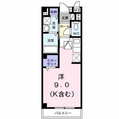 ストリーム16(ワンルーム/2階)の間取り写真