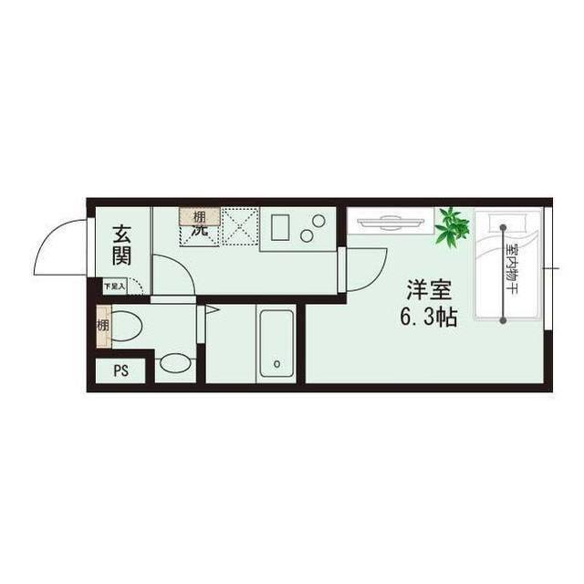 SKYLUX馬込(1K/4階)の間取り写真