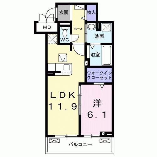 メゾン アイランド(1LDK/1階)の間取り写真