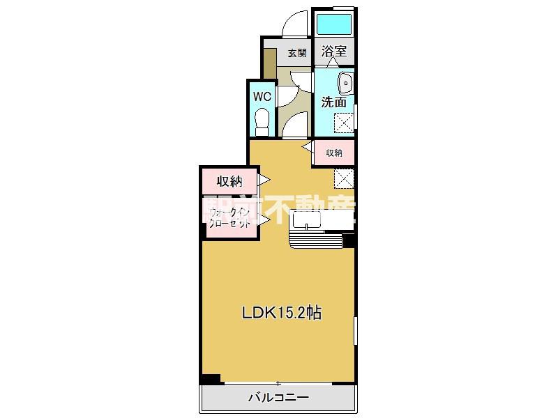 ラディエノールB(ワンルーム/1階)の間取り写真
