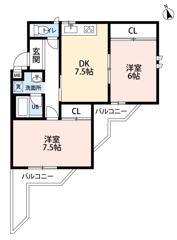 APPRECIATEIT(2DK/1階)の間取り写真