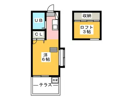 ベルローズ・石神井台(ワンルーム/1階)の間取り写真