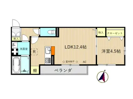 サテライト中央林間(1LDK/3階)の間取り写真