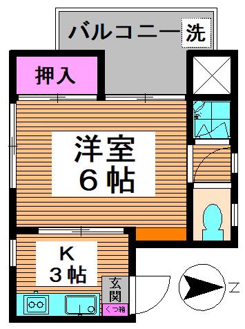 サカエヤビル(1K/4階)の間取り写真
