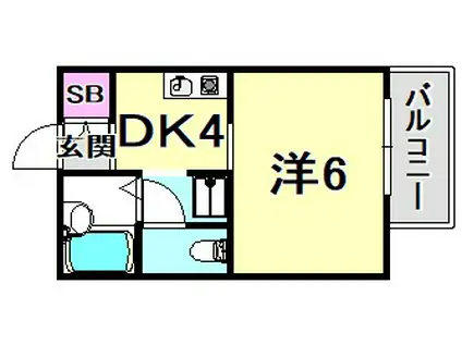 メゾン甲子園(1DK/1階)の間取り写真