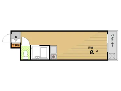 エクセル妙法寺(ワンルーム/2階)の間取り写真