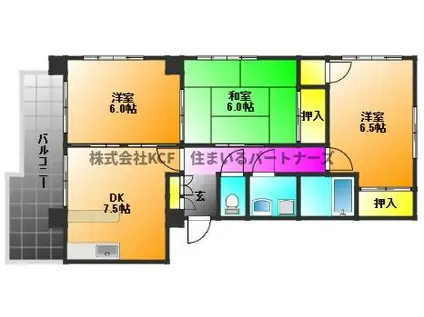 エステ-ト・モア(3DK/2階)の間取り写真