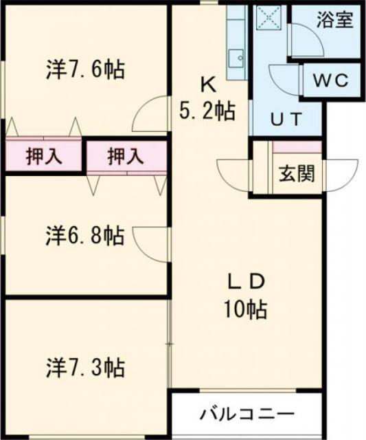 パティオボヌール(3LDK/2階)の間取り写真