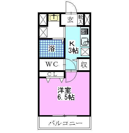 レジディア船橋I(1K/4階)の間取り写真