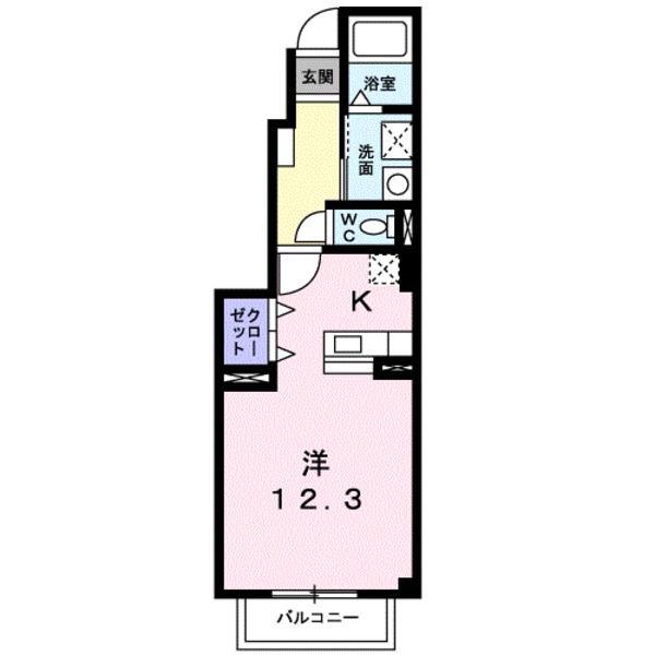 アメニティ中島B(1K/1階)の間取り写真