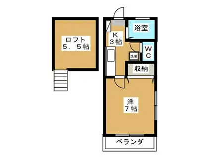 メゾン坂口(1K/2階)の間取り写真