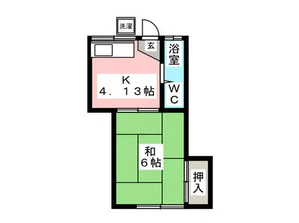 鈴蘭荘7号棟(1K/1階)の間取り写真