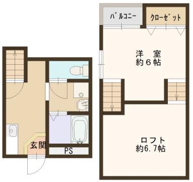 THE CITY姫路獨協大学前(1K/2階)の間取り写真