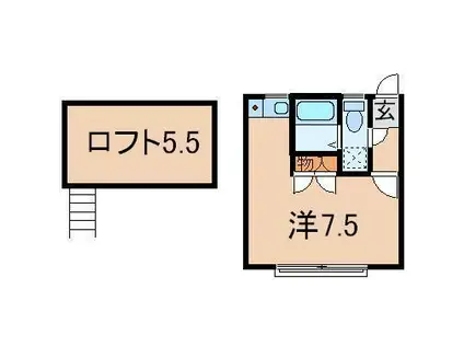 LA CIENEGA A-WING(ワンルーム/2階)の間取り写真