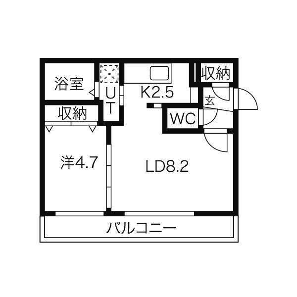 RA711(1LDK/2階)の間取り写真