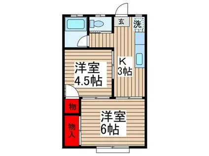 黒沢コーポ(2K/2階)の間取り写真