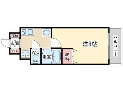 シティスパイア北梅田(1K/6階)の間取り写真