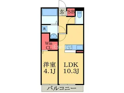 M.A.DI(1LDK/3階)の間取り写真