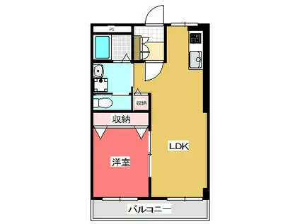 エスポワール弐番館(1LDK/3階)の間取り写真