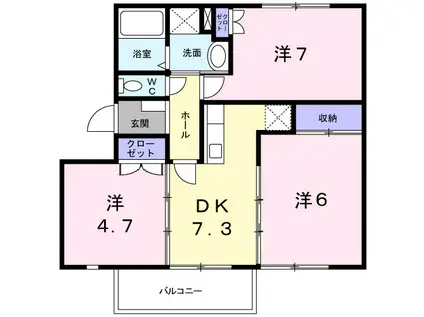ひよこハイツII(3DK/1階)の間取り写真