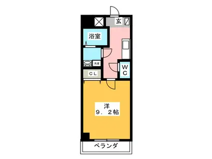 ヴィガラス永田町(1K/3階)の間取り写真