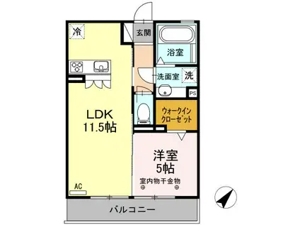 エターナル草薙(1LDK/2階)の間取り写真