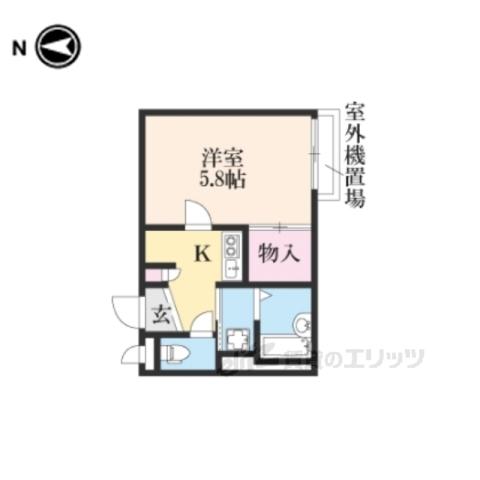 レオパレスバンブー雅(1K/2階)の間取り写真