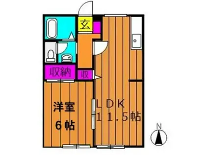 新喜マンション(1LDK/1階)の間取り写真