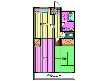 ハイツカタノ(2DK/2階)の間取り写真