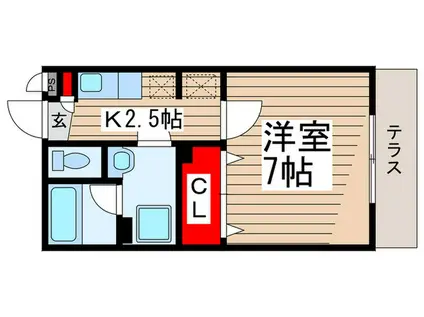 アパ-トメント・トキII(1K/1階)の間取り写真
