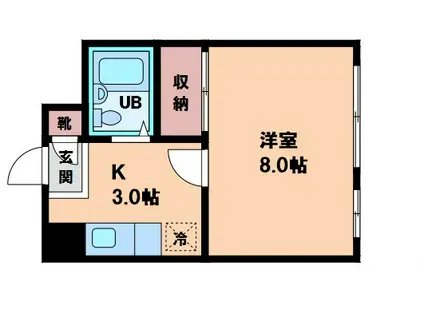 グランビルド阿倍野(1K/1階)の間取り写真