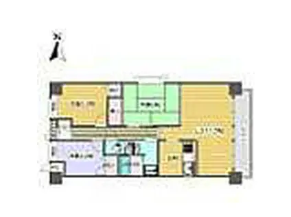 川端壱番館(3LDK/4階)の間取り写真