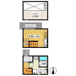 アースクエイク上条A棟(ワンルーム/1階)の間取り写真