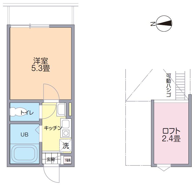 ソルティ元住吉(1K/1階)の間取り写真