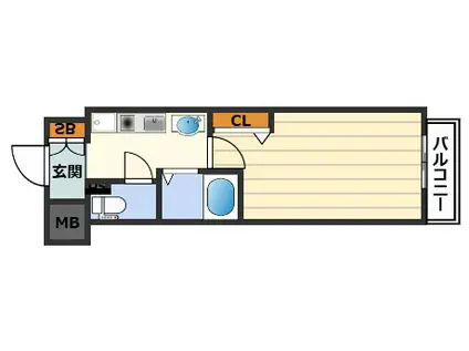エスリード同心第5(1K/8階)の間取り写真