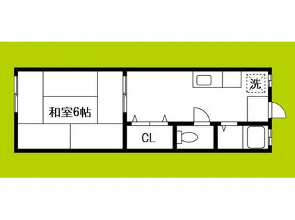 エスタバウ南堀江C(1DK/3階)の間取り写真