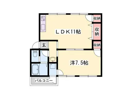 SISA野里(1LDK/2階)の間取り写真