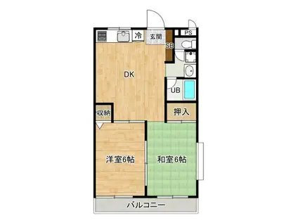 煉瓦館AVENIR(2DK/3階)の間取り写真