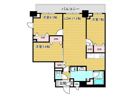 ツナマヨレジデンス(3LDK/8階)の間取り写真
