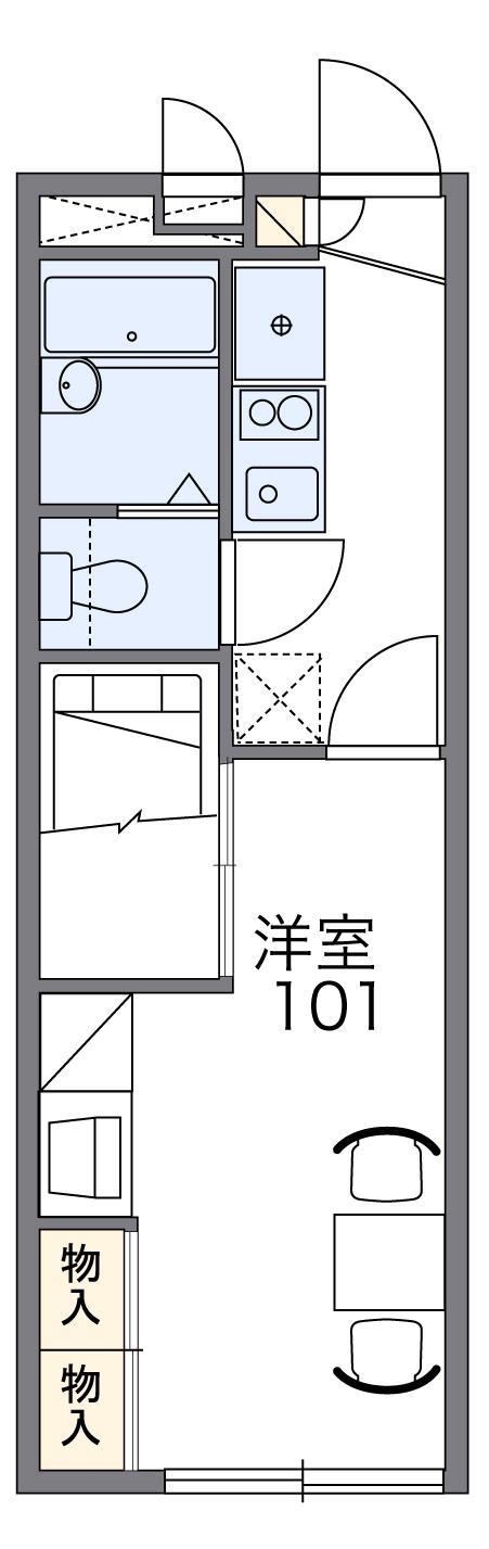 レオパレスジュネス(1K/2階)の間取り写真