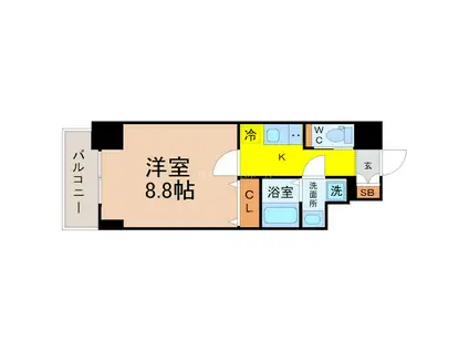 S-RESIDENCE東別院(1K/10階)の間取り写真